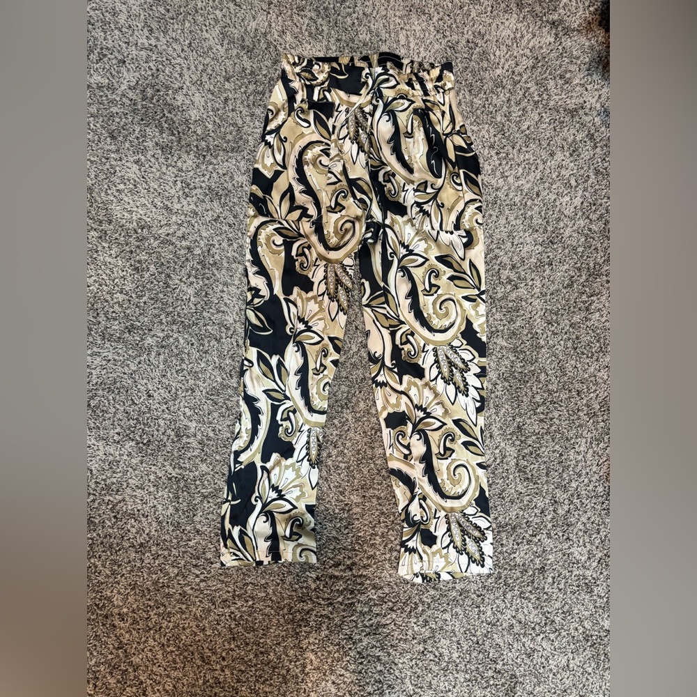 Black and Cream Paisley Pants